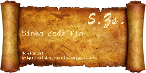 Sinka Zsófia névjegykártya