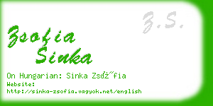 zsofia sinka business card